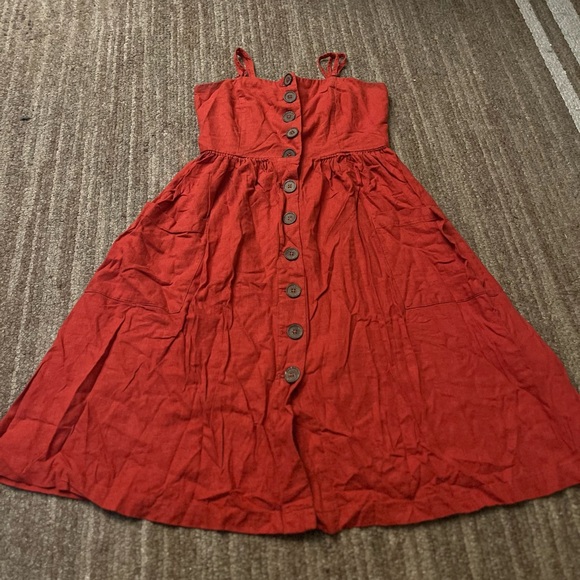 Red Button-Down Sundress - Picture 1 of 5